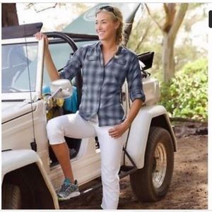 Athleta Happy Trails Button Down Shirt